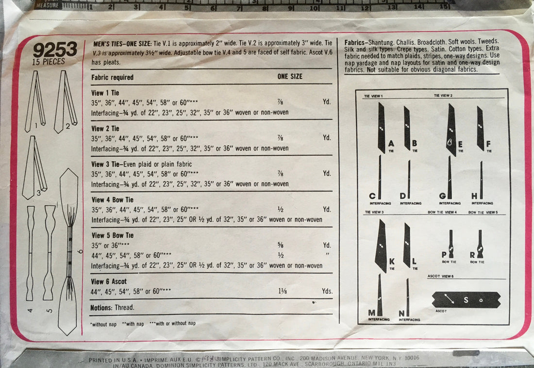 Simplicity 9253 Sewing Pattern (Vintage) UNCUT