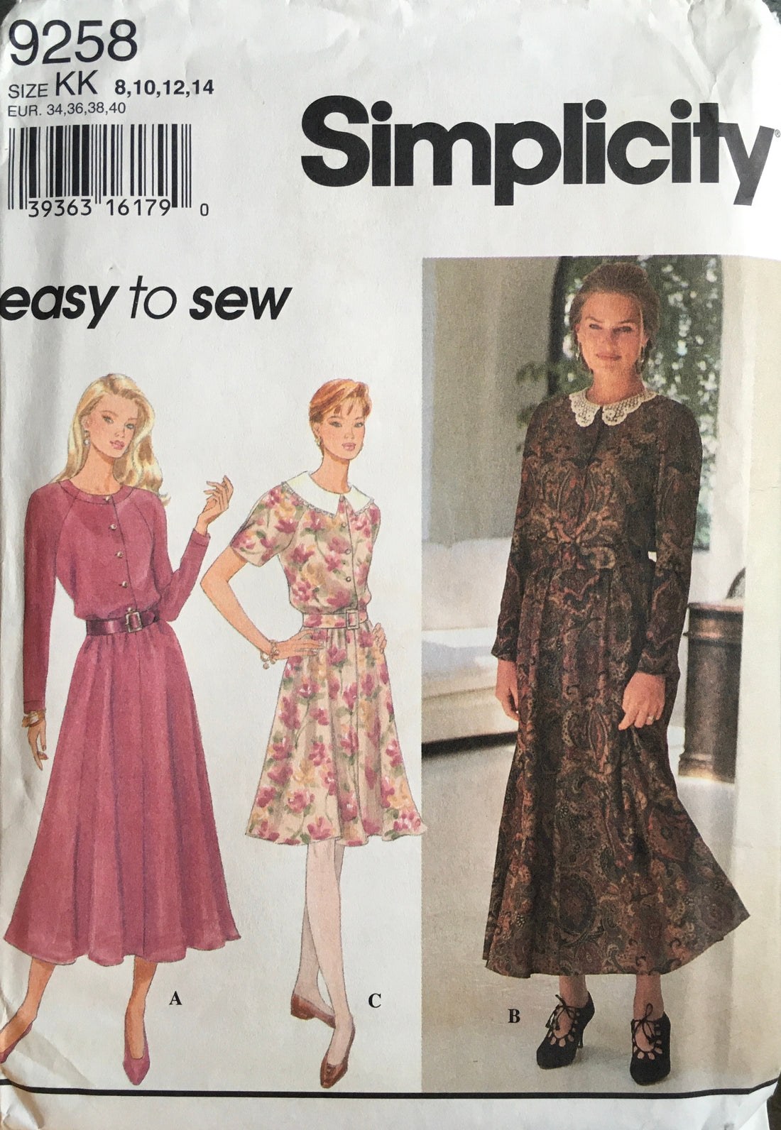 Simplicity 9258 Sewing Pattern (Vintage) UNCUT