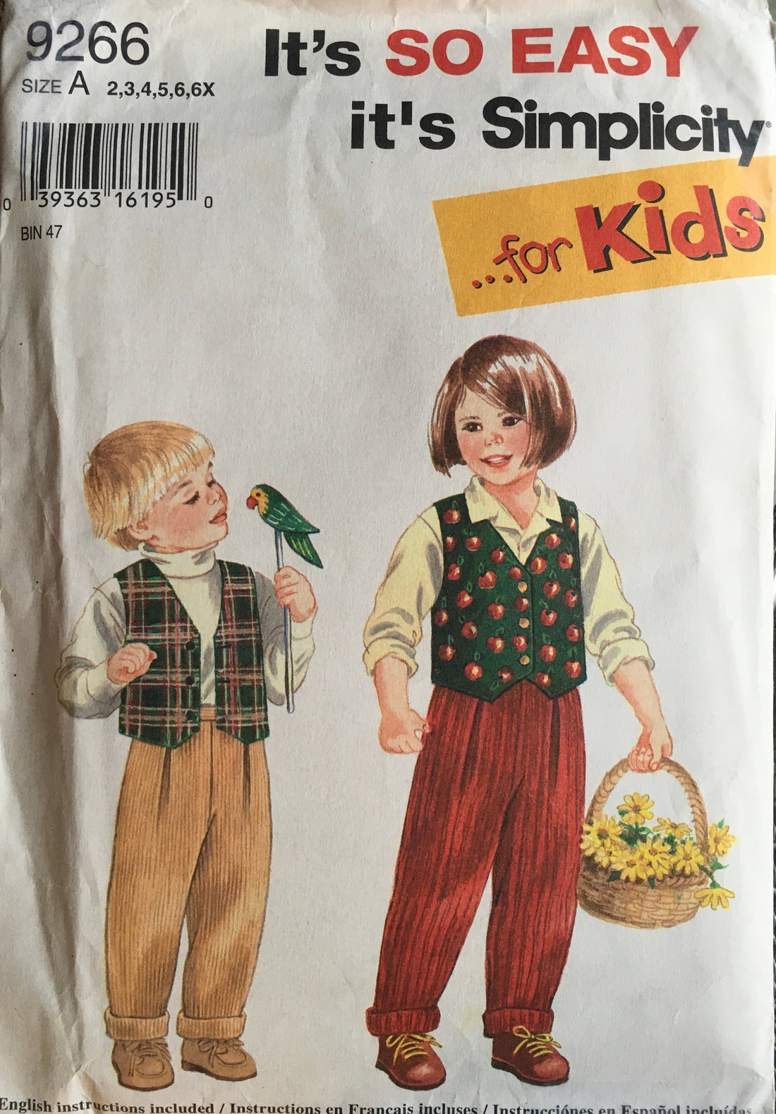 Simplicity 9266 Sewing Pattern (Vintage) CUT