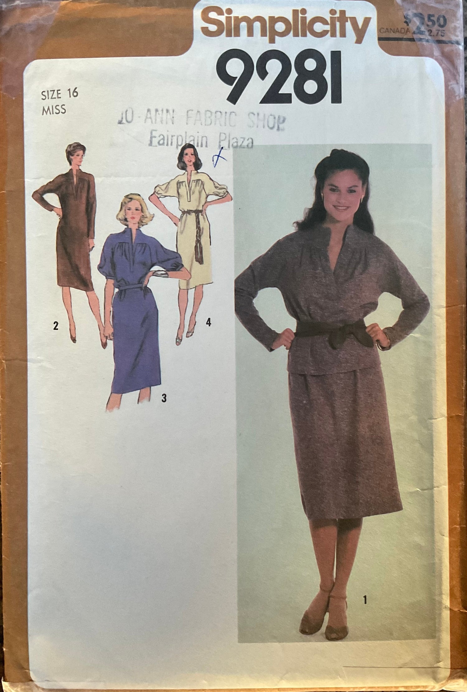 Simplicity 9281 Sewing Pattern (Vintage) UNCUT