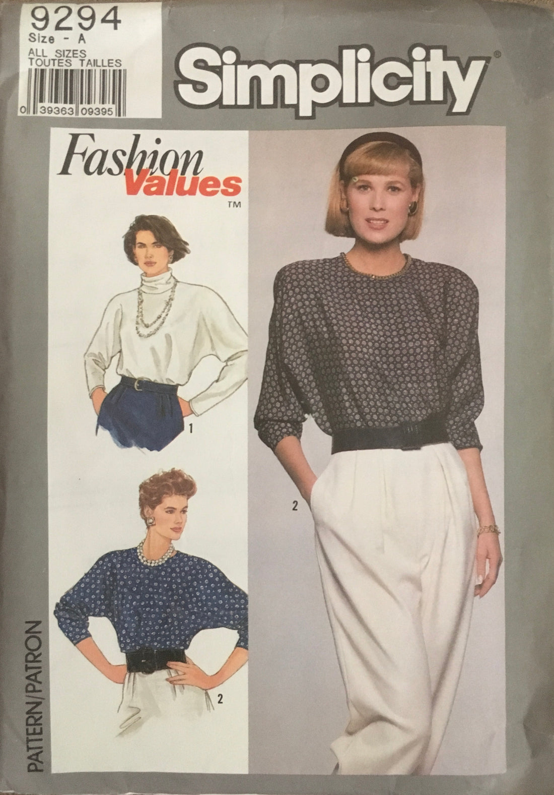 Simplicity 9294 Sewing Pattern (Vintage) UNCUT/CUT