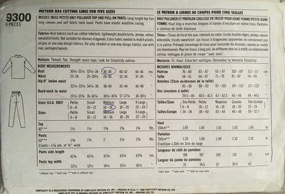 Simplicity 9300 Sewing Pattern (Vintage) CUT