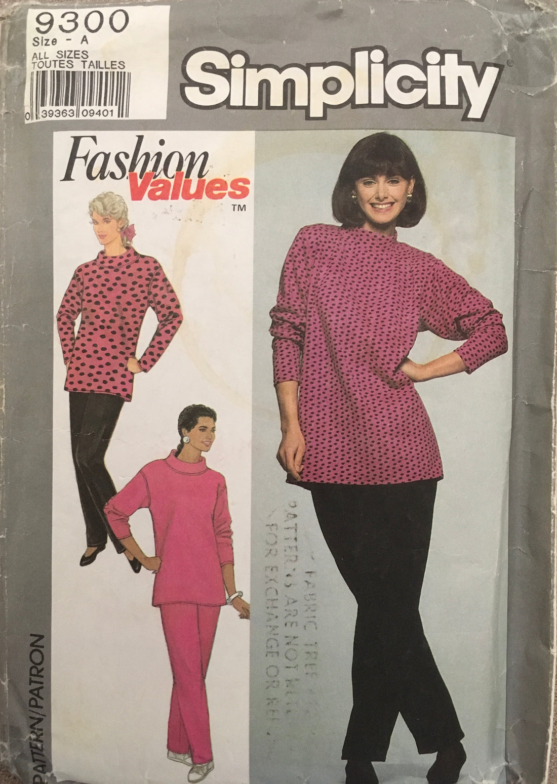 Simplicity 9300 Sewing Pattern (Vintage) CUT