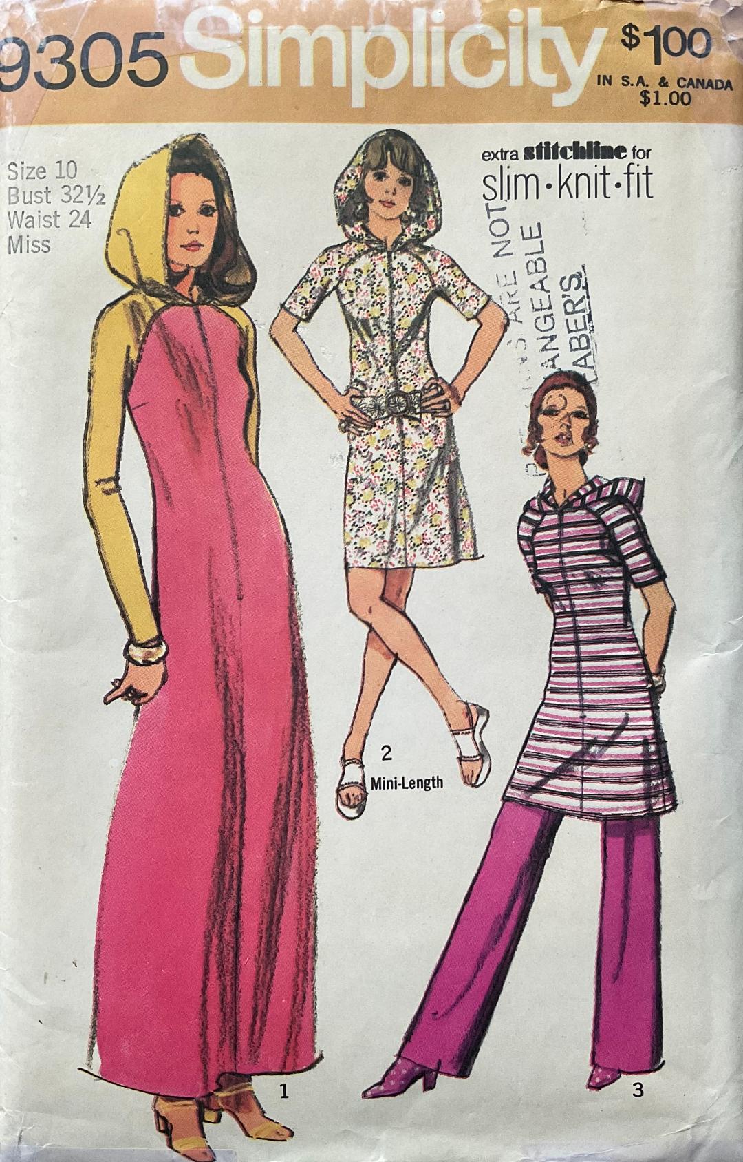 Simplicity 9305 Sewing Pattern (Vintage) UNCUT