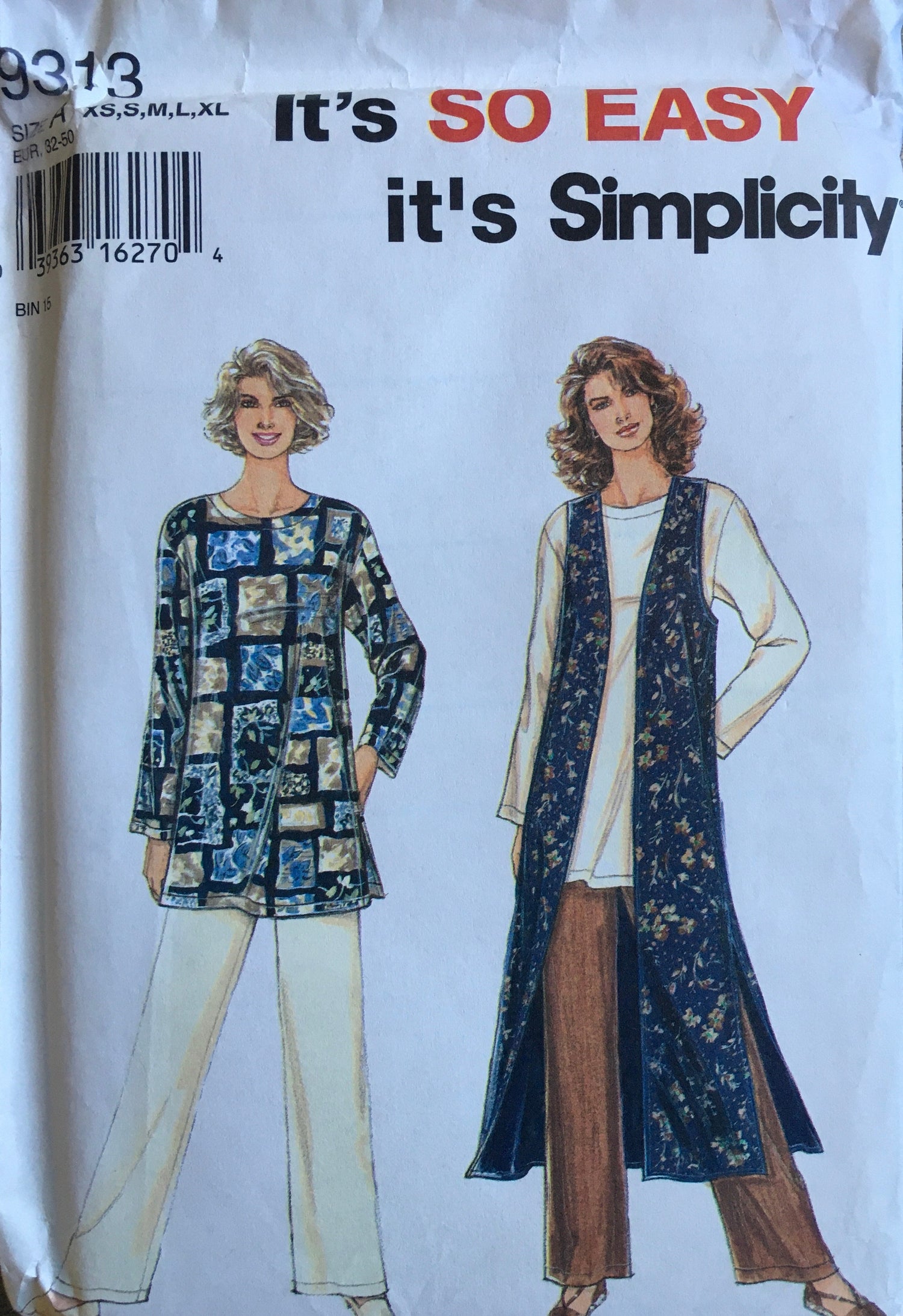 Simplicity 9313 Sewing Pattern (Vintage) UNCUT
