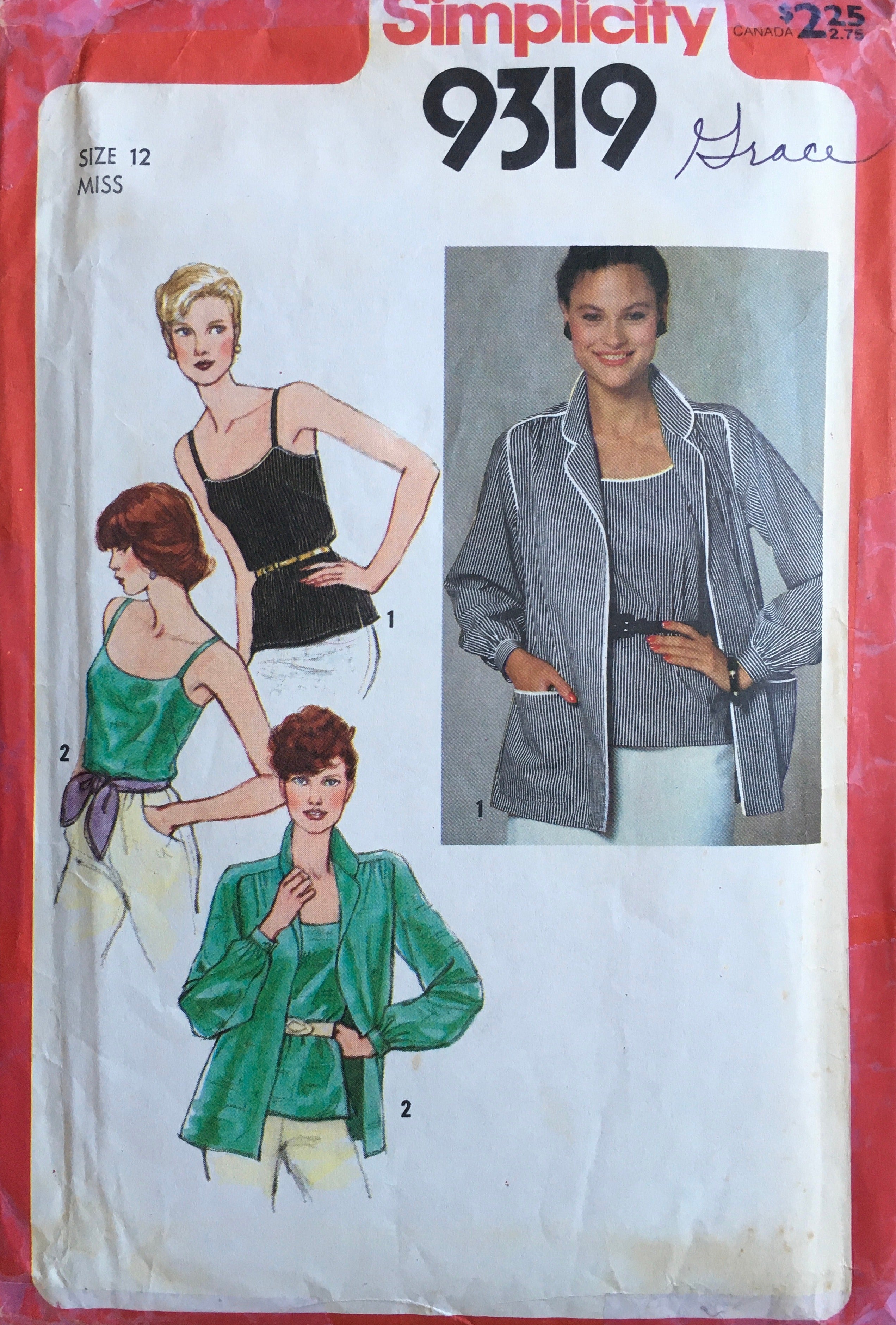 Simplicity 9319 Sewing Pattern (Vintage) CUT