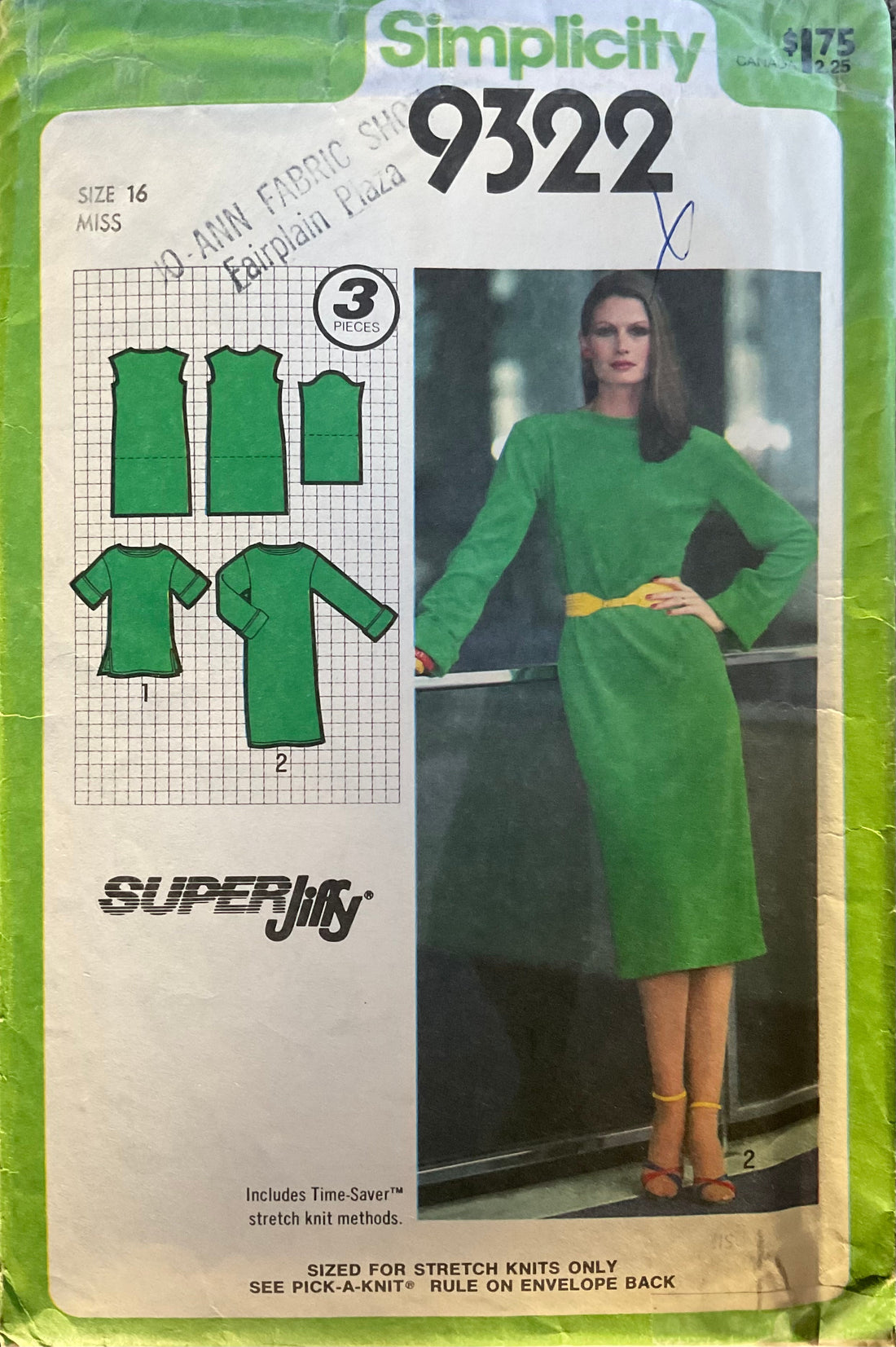 Simplicity 9322 Sewing Pattern (Vintage) CUT