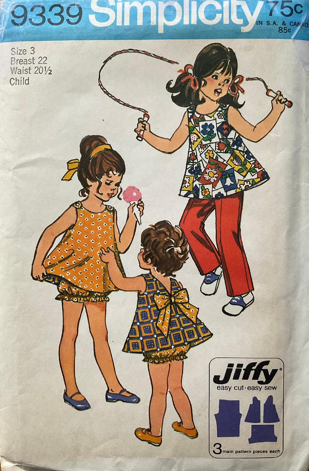 Simplicity 9339 Sewing Pattern (Vintage) UNCUT