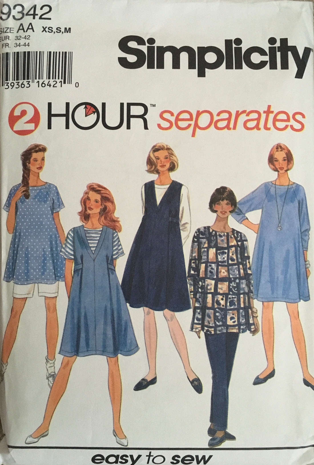Simplicity 9342 Sewing Pattern (Vintage) UNCUT/CUT