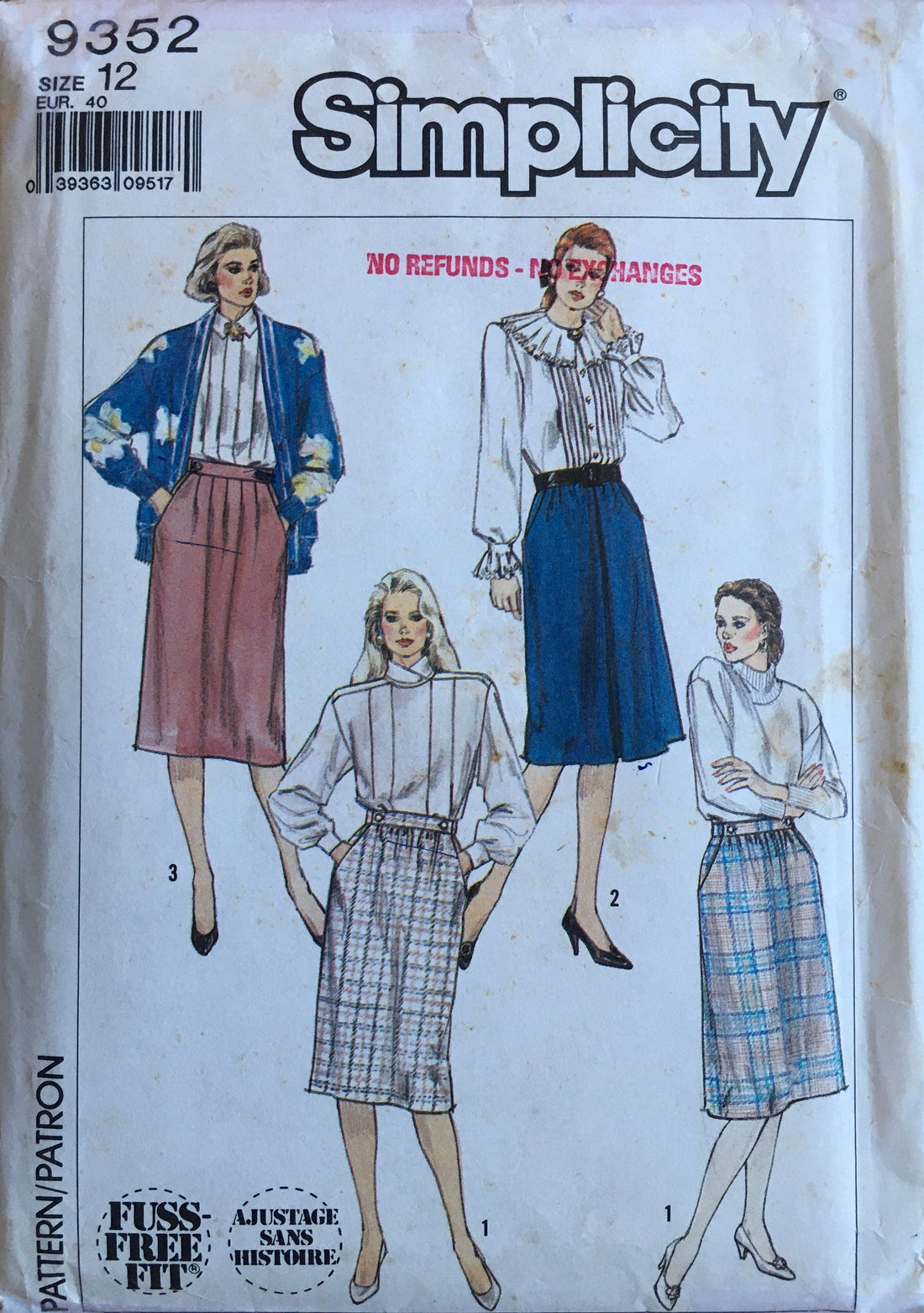 Simplicity 9352 Sewing Pattern (Vintage) CUT