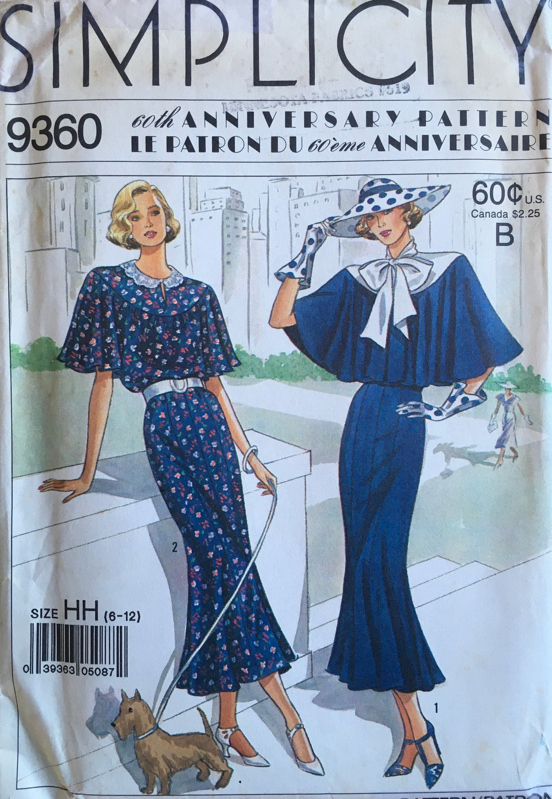 Simplicity 9360 Sewing Pattern (Vintage) UNCUT/CUT