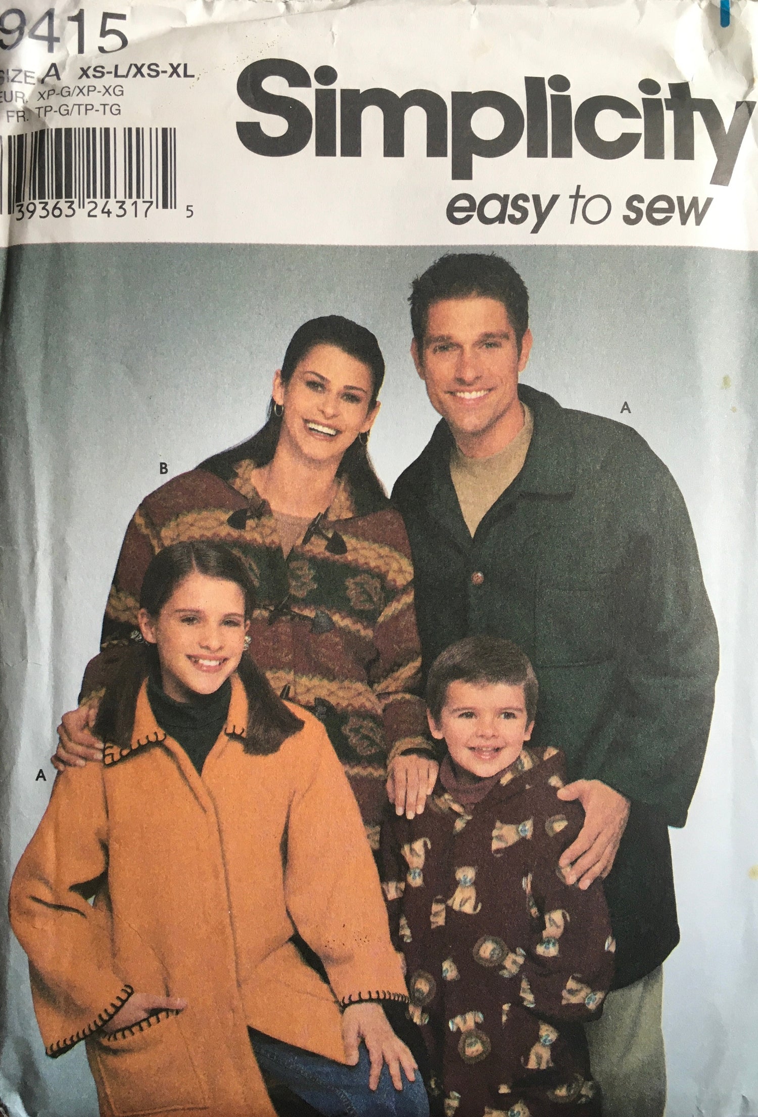 Simplicity 9415 Sewing Pattern (Vintage) UNCUT