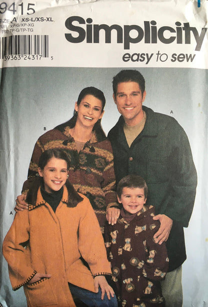 Simplicity 9415 Sewing Pattern (Vintage) UNCUT