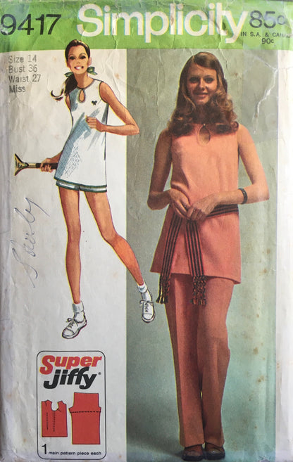 Simplicity 9417 Sewing Pattern (Vintage) UNCUT/CUT