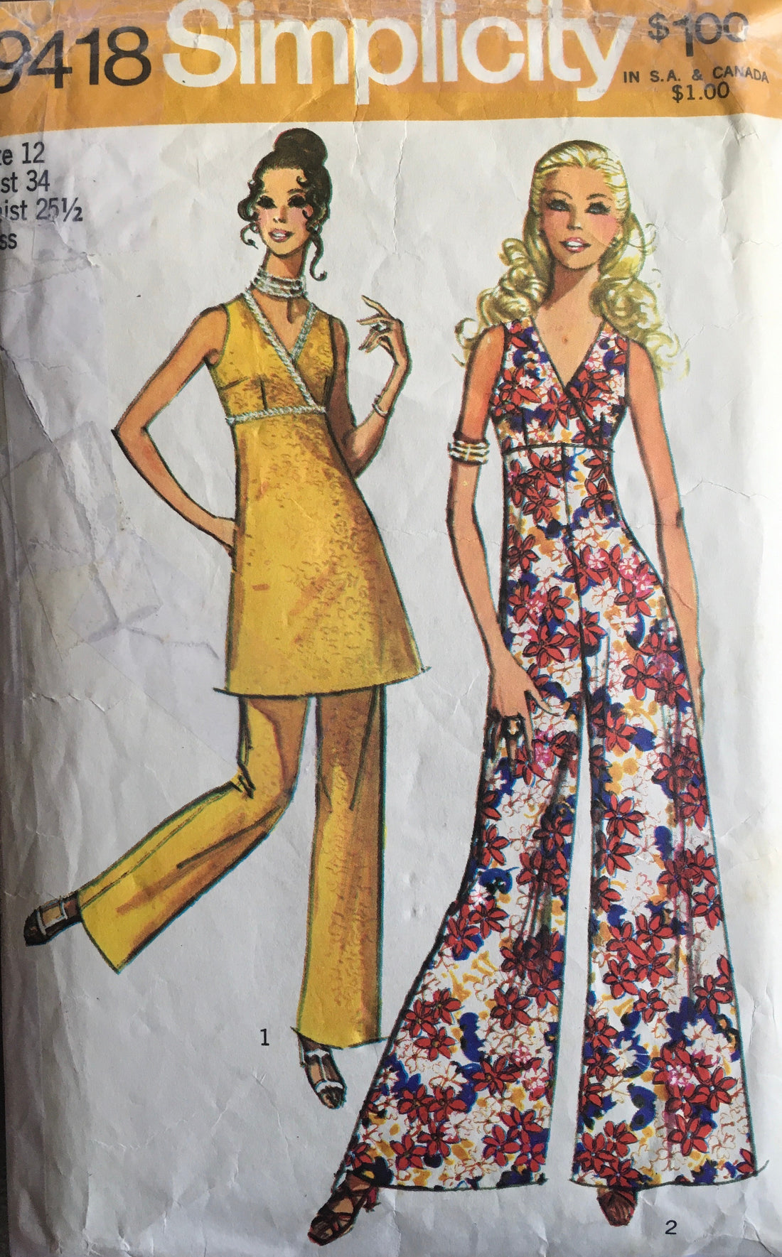Simplicity 9418 Sewing Pattern (Vintage) CUT