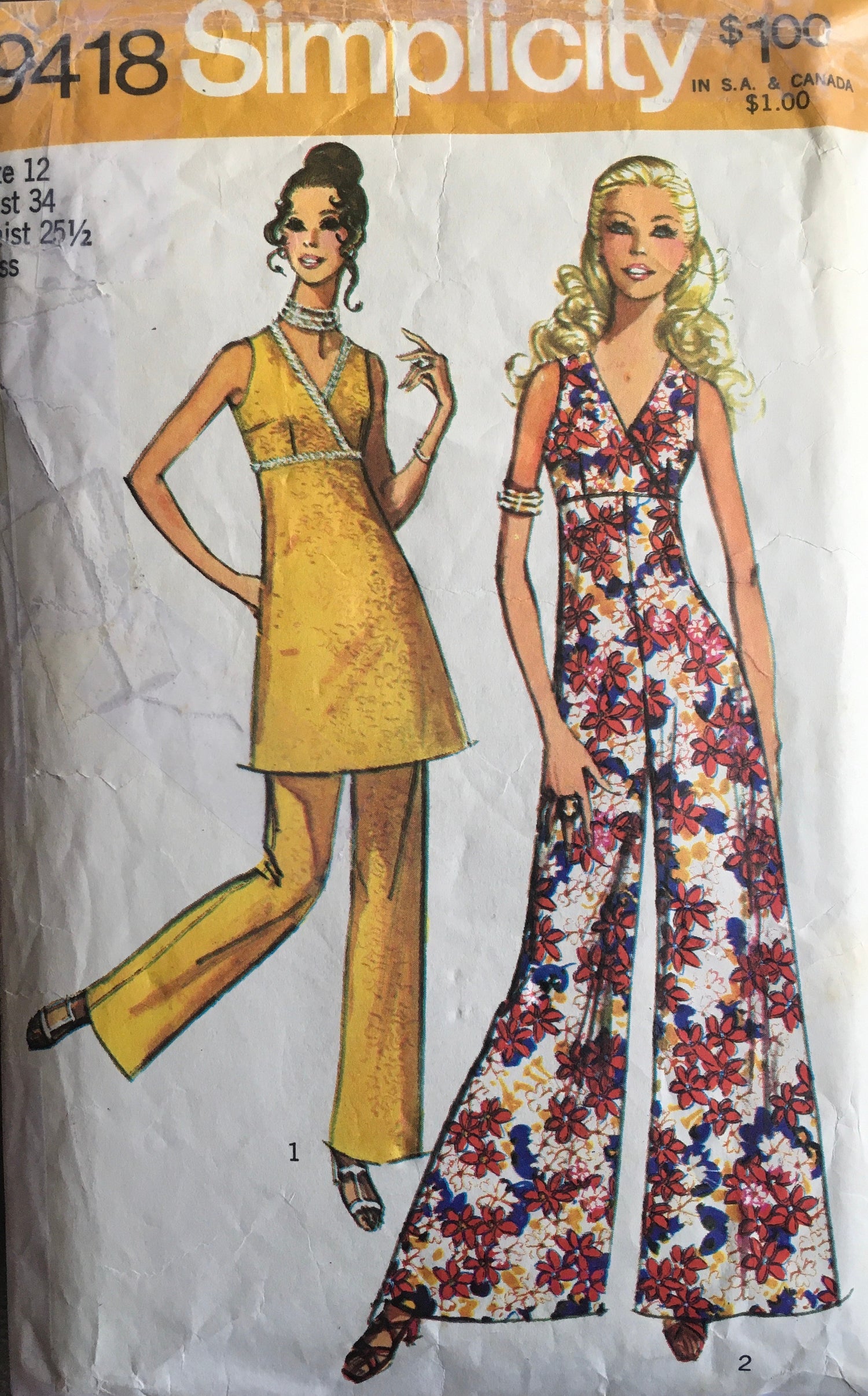 Simplicity 9418 Sewing Pattern (Vintage) CUT