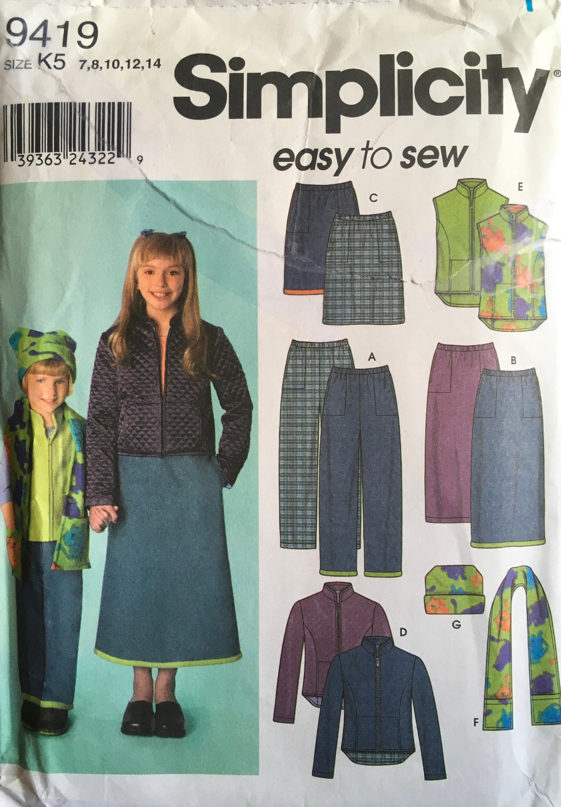 Simplicity 9419 Sewing Pattern (Vintage) UNCUT