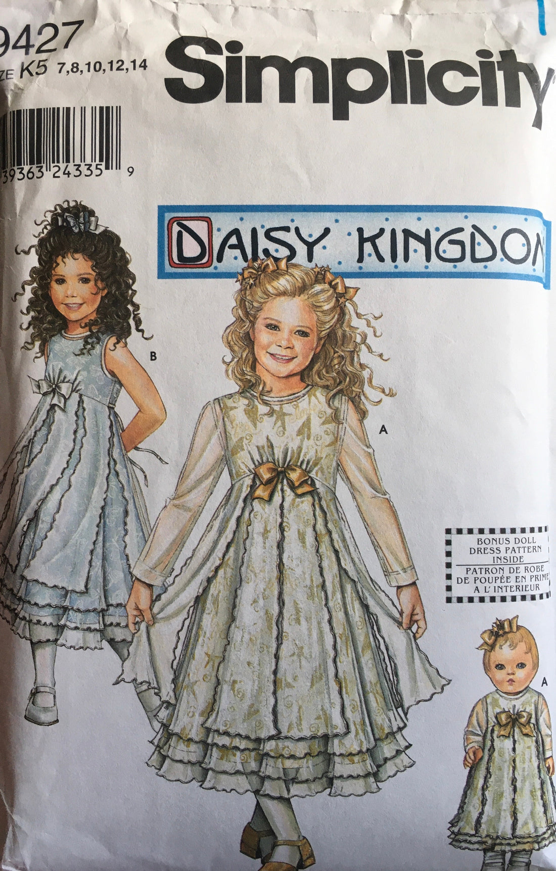 Simplicity 9427 Sewing Pattern (Vintage) CUT