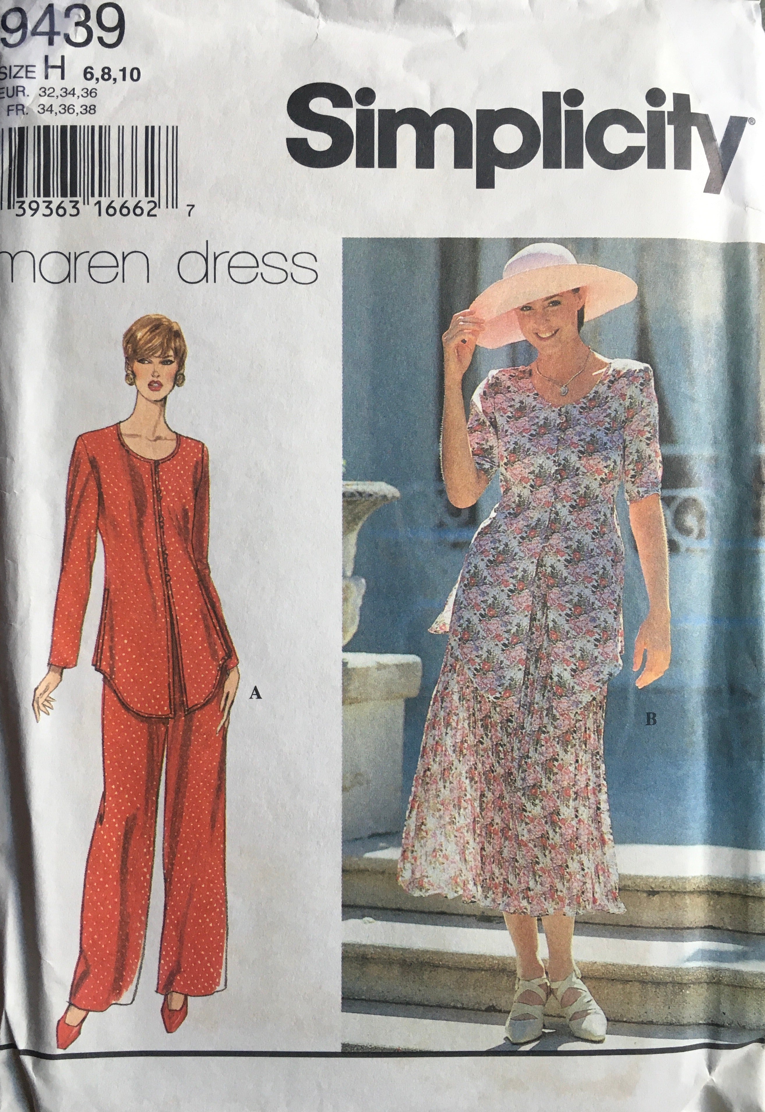 Simplicity 9439 Sewing Pattern (Vintage) UNCUT