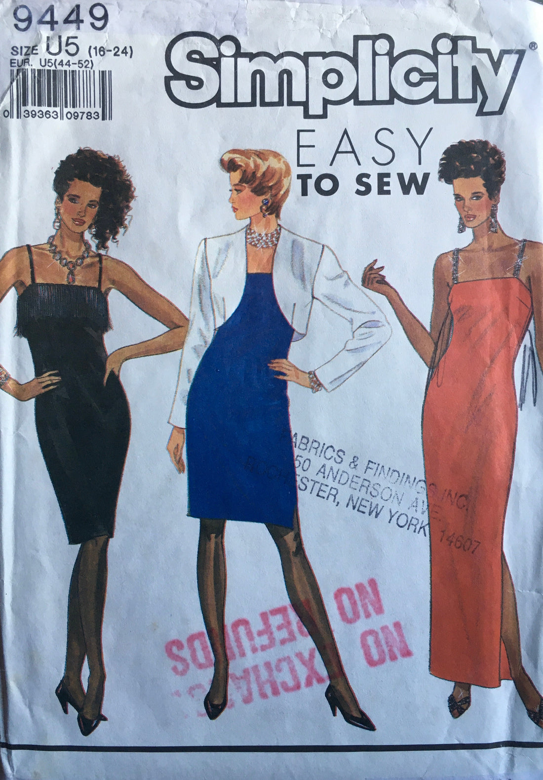 Simplicity 9449 Sewing Pattern (Vintage) CUT