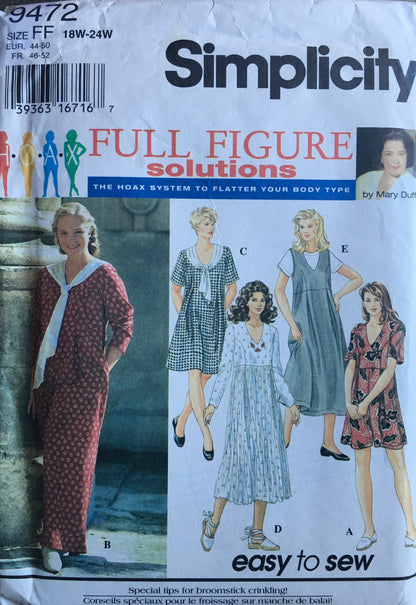 Simplicity 9472 Sewing Pattern (Vintage) UNCUT
