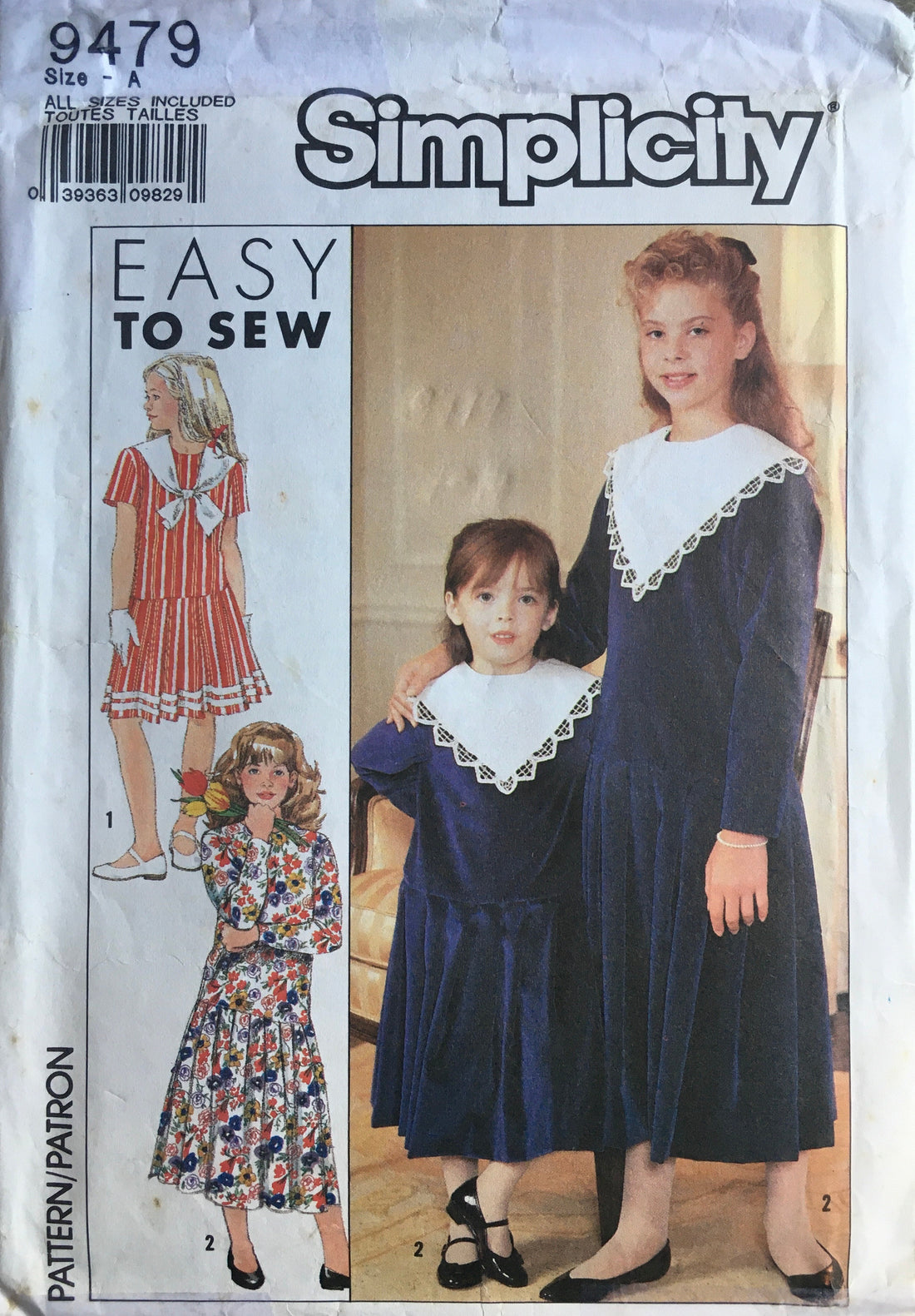 Simplicity 9479 Sewing Pattern (Vintage) CUT