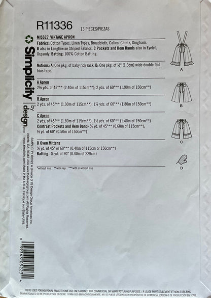 Simplicity 9496 Sewing Pattern UNCUT