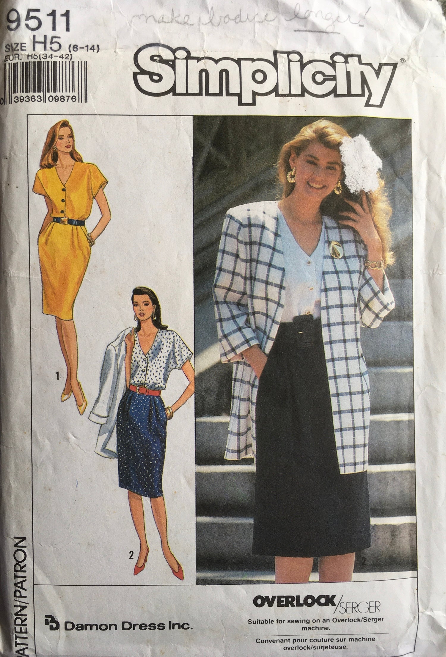 Simplicity 9511 Sewing Pattern (Vintage) CUT