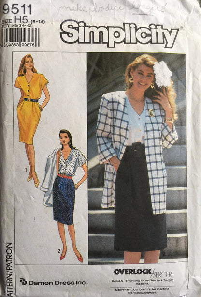 Simplicity 9511 Sewing Pattern (Vintage) CUT
