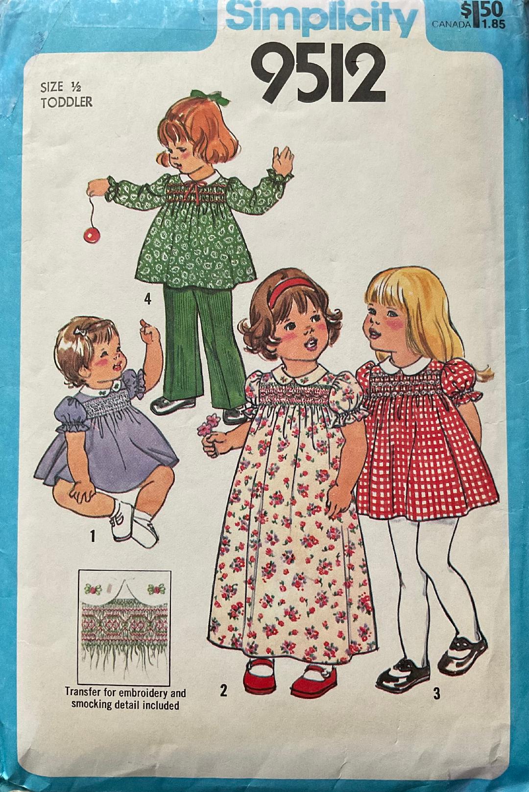 Simplicity 9512 Sewing Pattern (Vintage) CUT