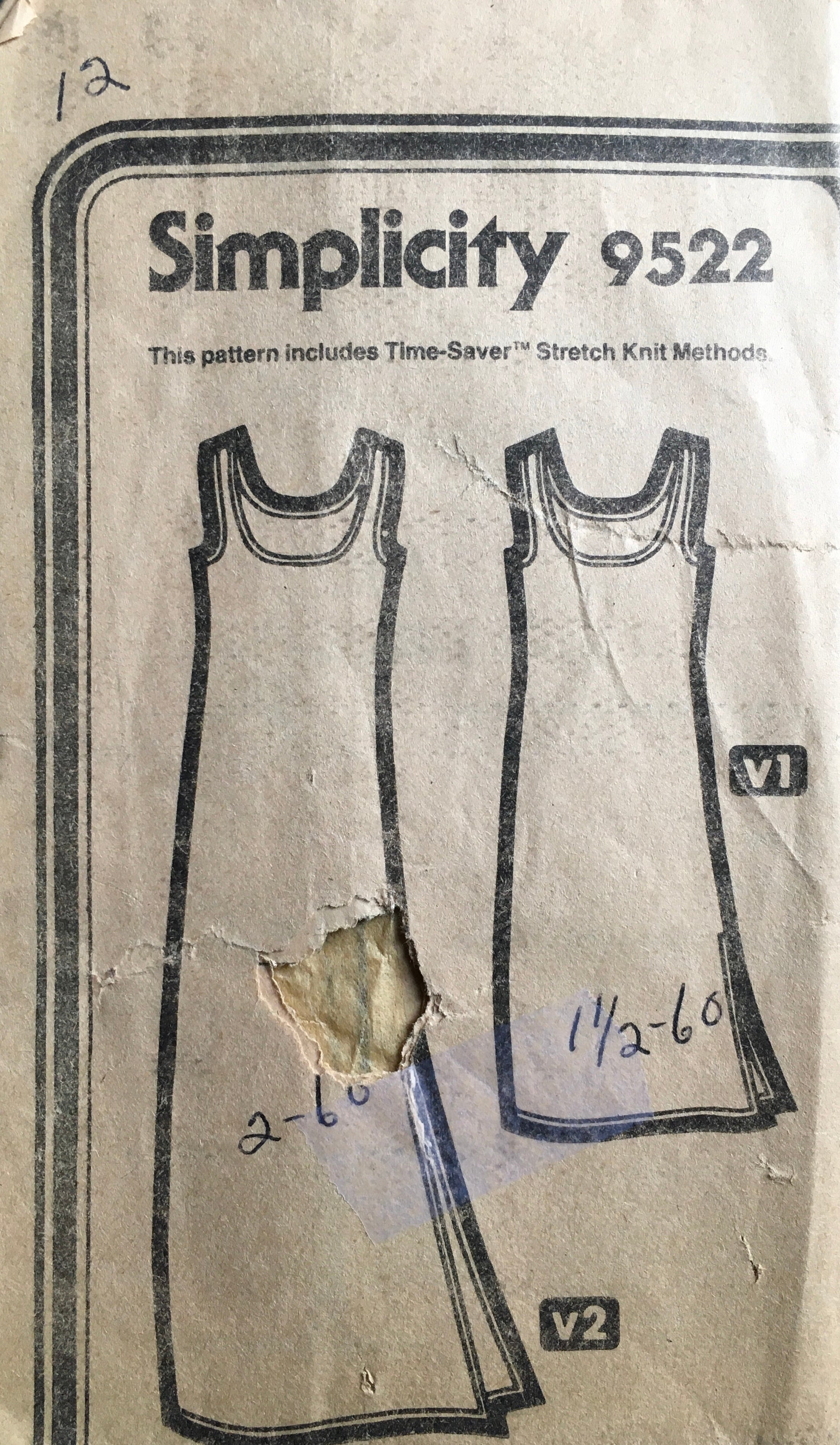 Simplicity 9522 Sewing Pattern (Vintage) CUT