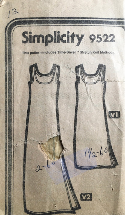 Simplicity 9522 Sewing Pattern (Vintage) CUT