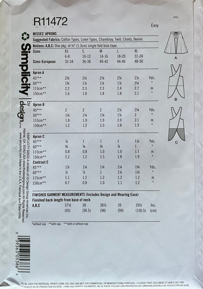 Simplicity 9564 Sewing Pattern UNCUT