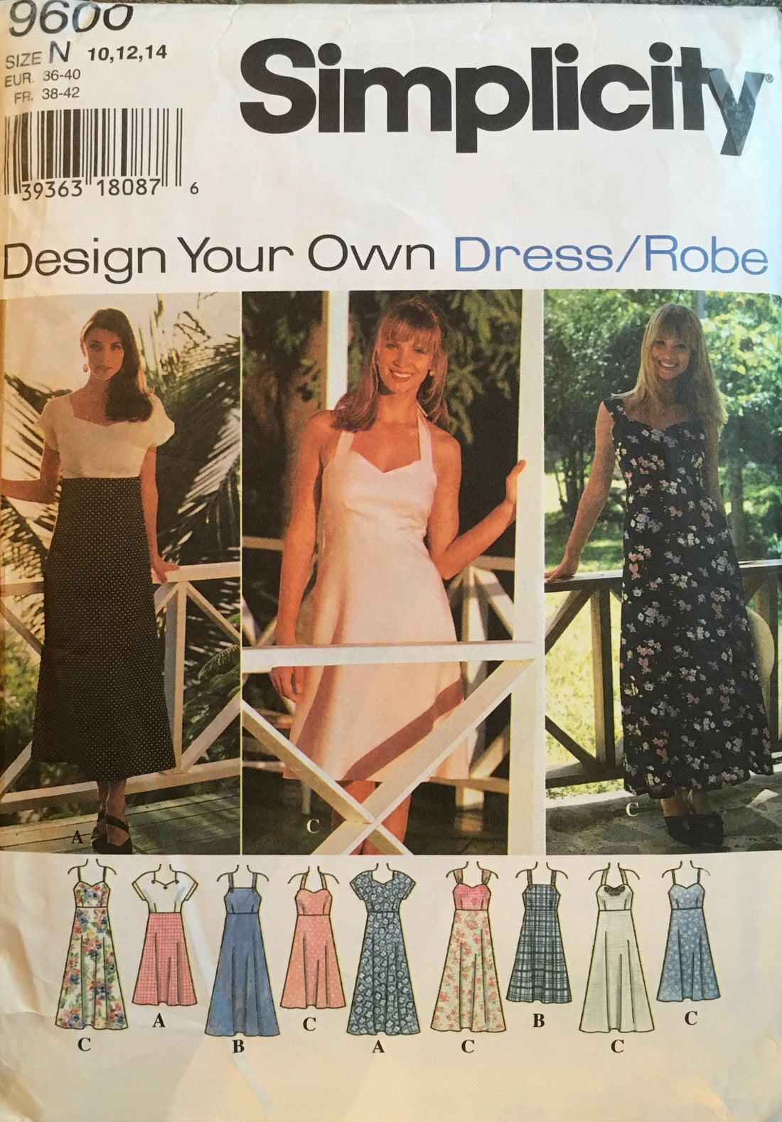 Simplicity 9600 Sewing Pattern (Vintage) CUT