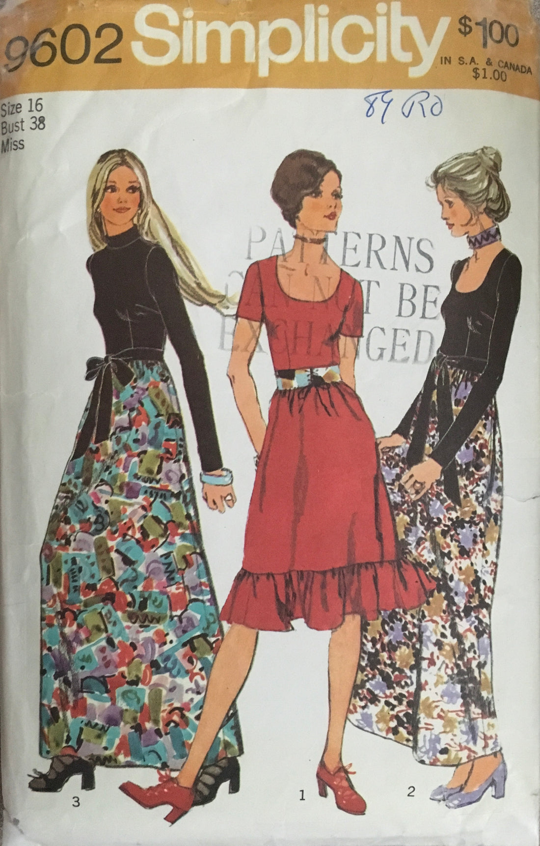 Simplicity 9602 Sewing Pattern (Vintage) UNCUT/CUT