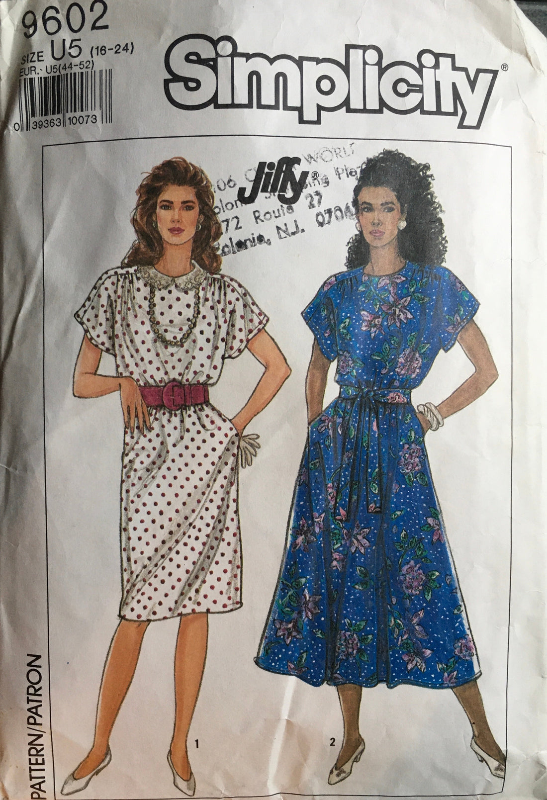 Simplicity 9602 Sewing Pattern (Vintage) CUT