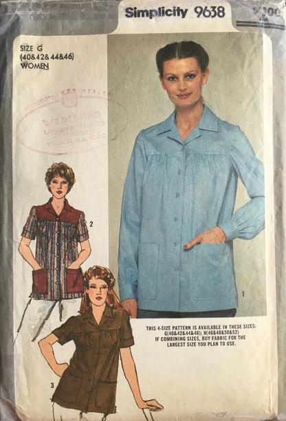 Simplicity 9638 Sewing Pattern (Vintage) CUT