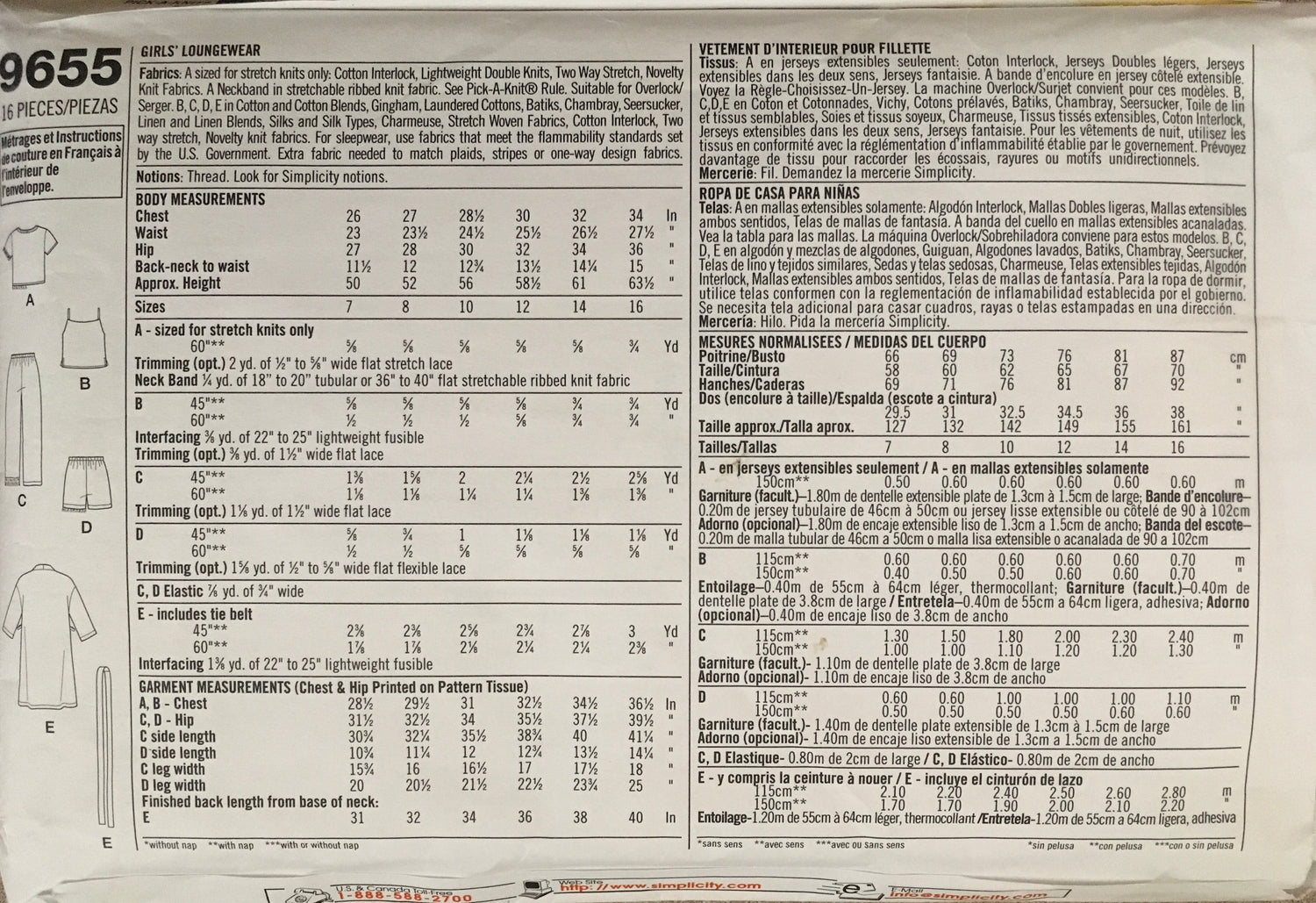 Simplicity 9655 Sewing Pattern (Vintage) CUT