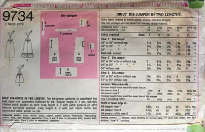 Simplicity 9734 Sewing Pattern (Vintage) CUT