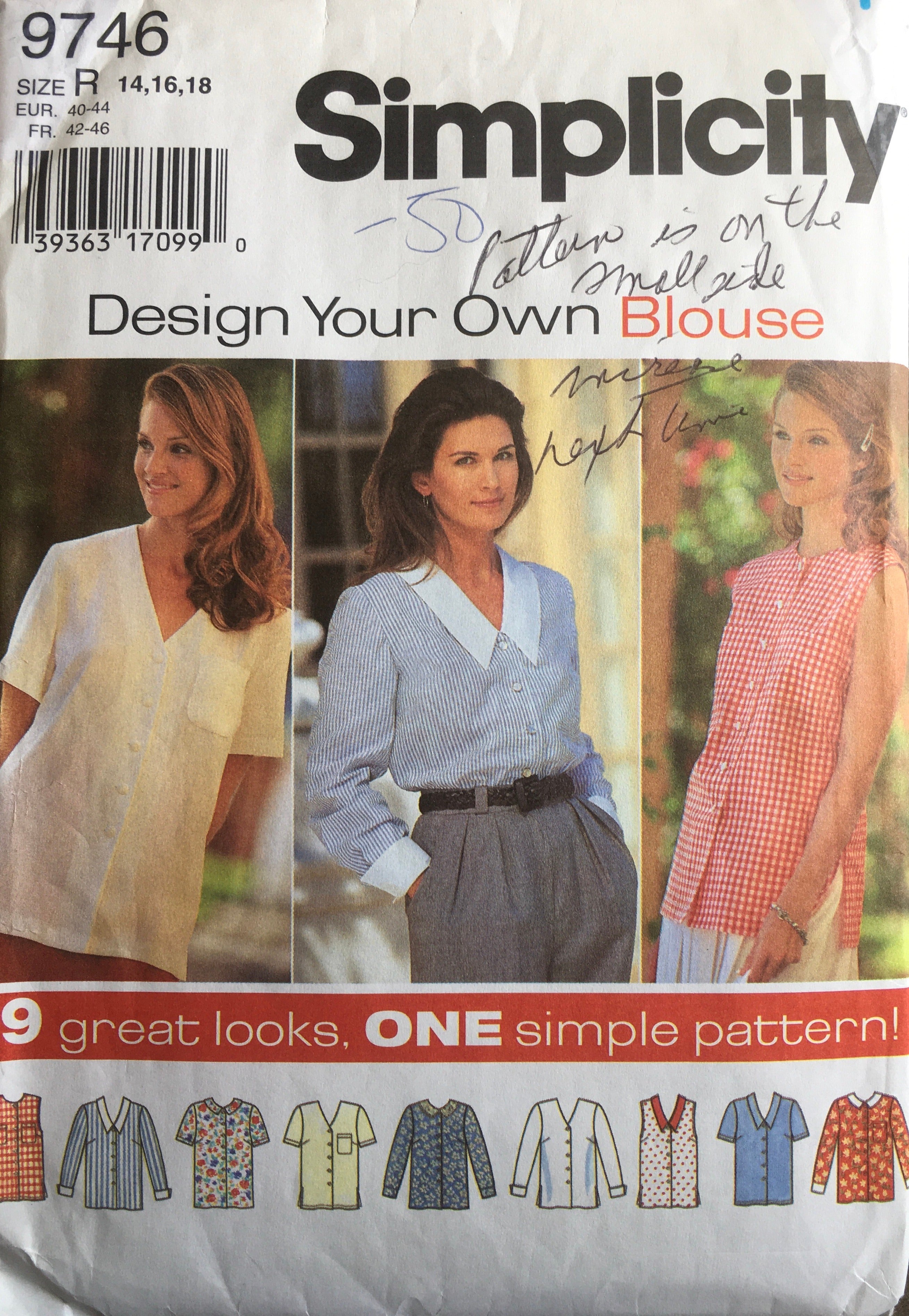 Simplicity 9746 Sewing Pattern (Vintage) CUT