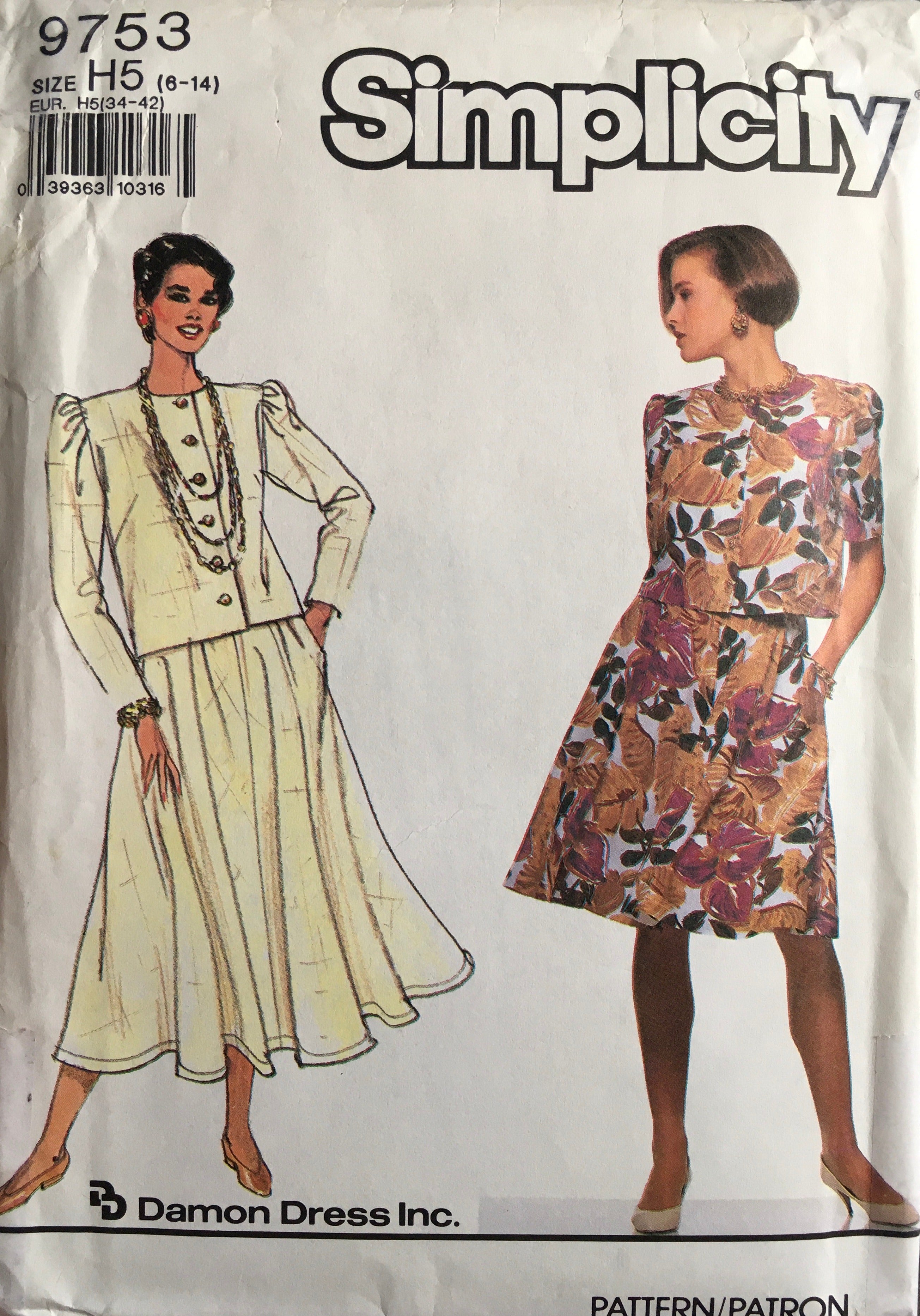 Simplicity 9753 Sewing Pattern (Vintage) CUT
