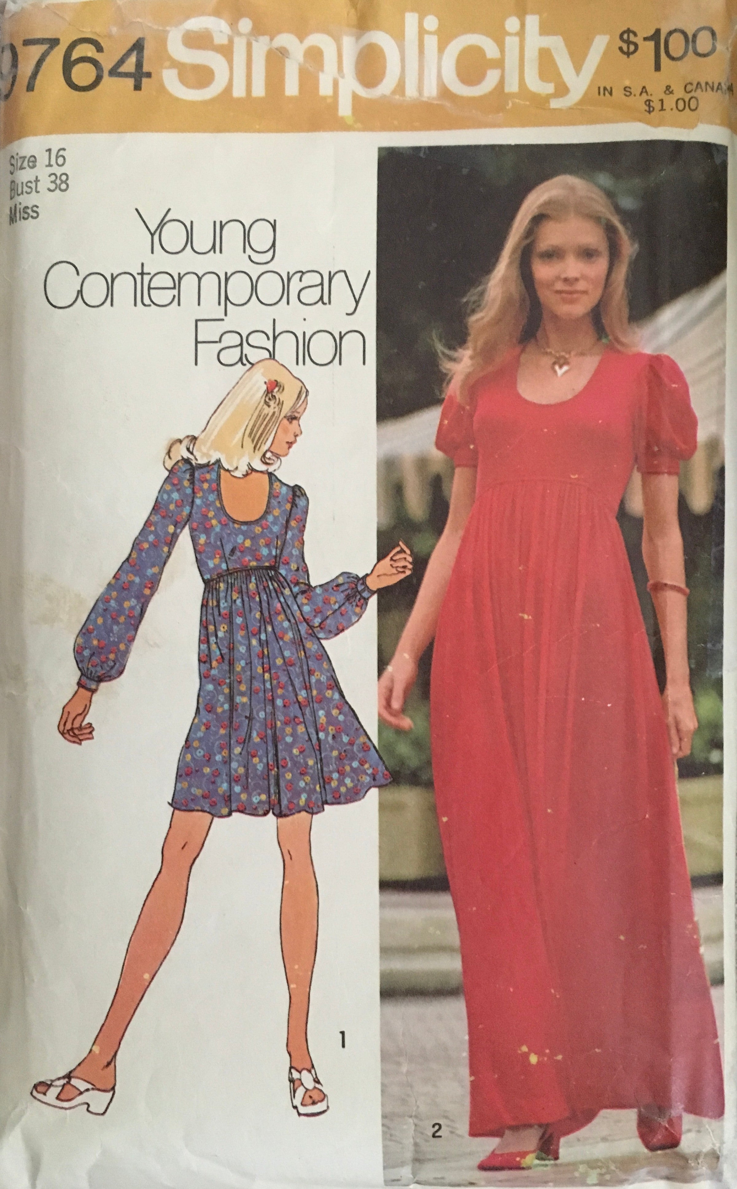 Simplicity 9764 Sewing Pattern (Vintage) CUT