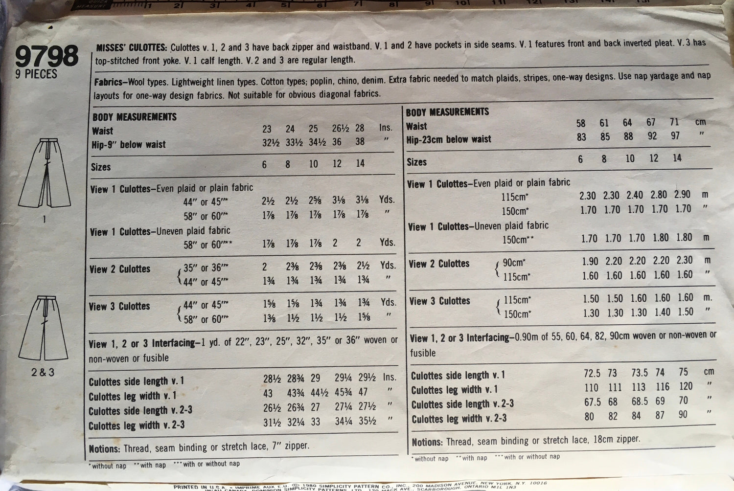 Simplicity 9798 Sewing Pattern (Vintage) CUT