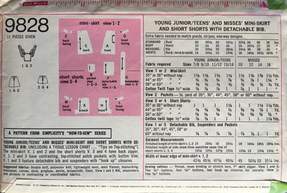 Simplicity 9828 Sewing Pattern (Vintage) CUT