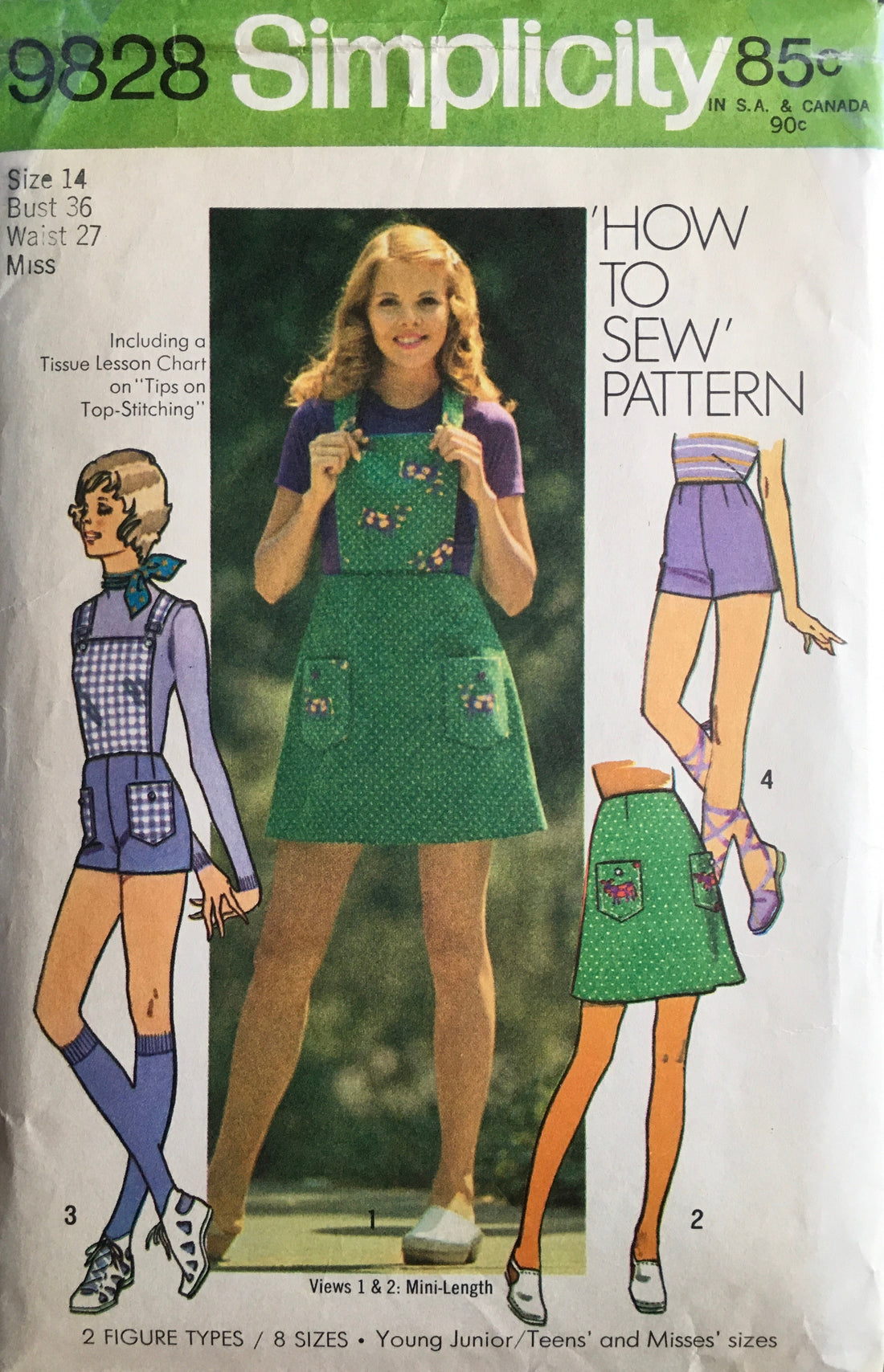 Simplicity 9828 Sewing Pattern (Vintage) CUT