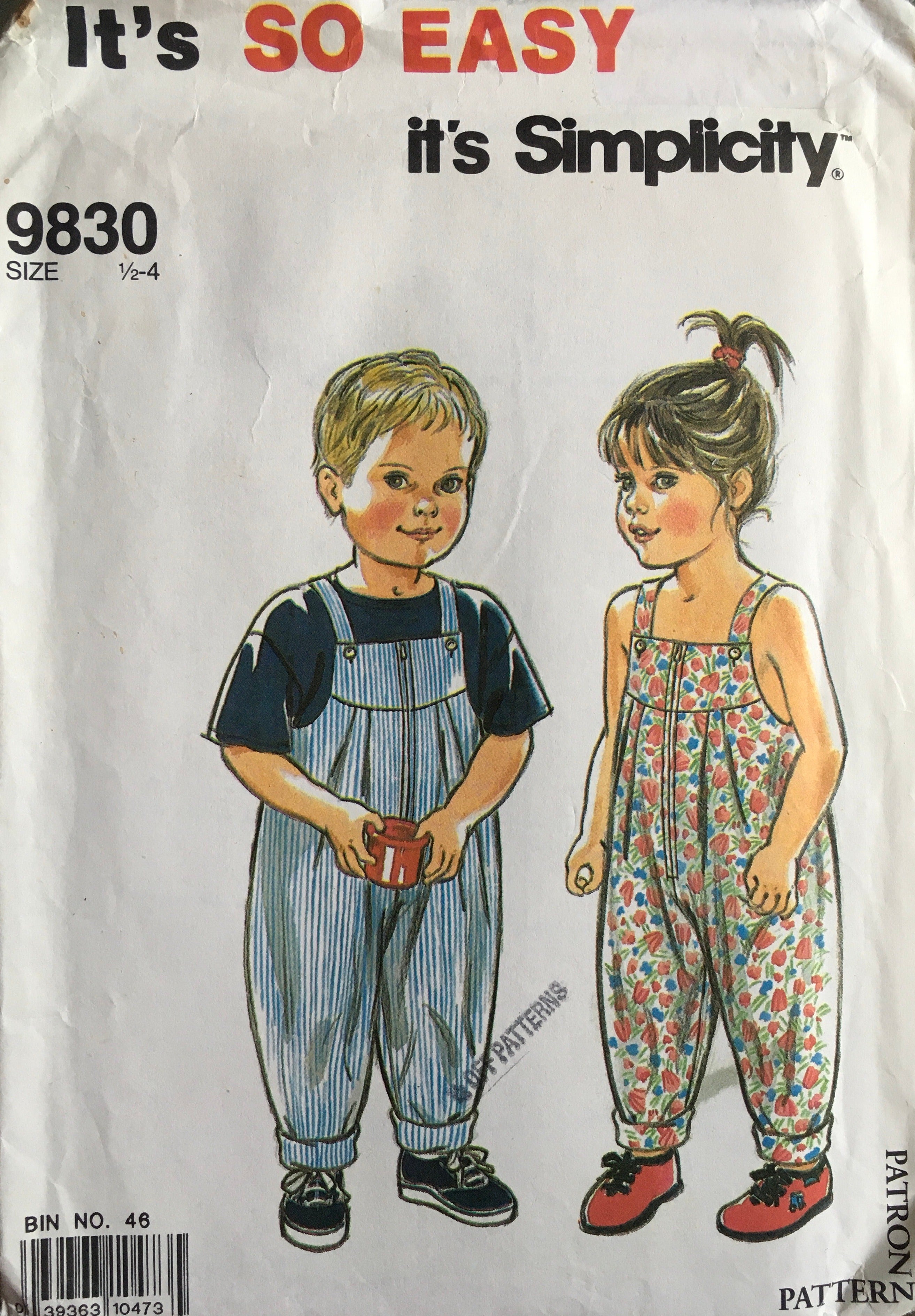 Simplicity 9830 Sewing Pattern (Vintage) UNCUT