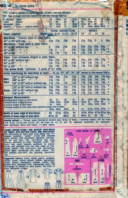 Simplicity 9833 Sewing Pattern (Vintage) CUT