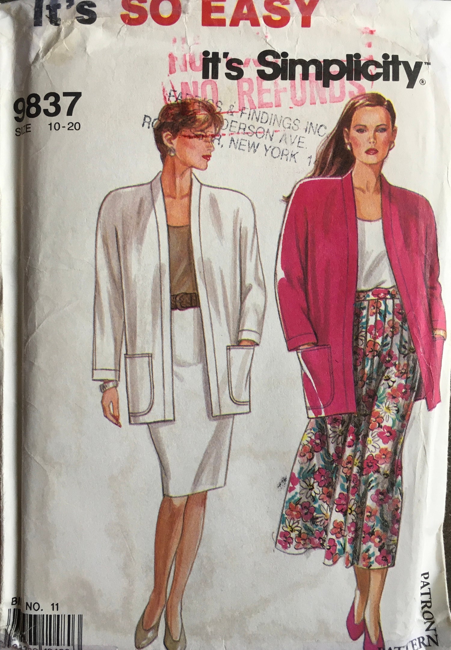 Simplicity 9837 Sewing Pattern (Vintage) UNCUT