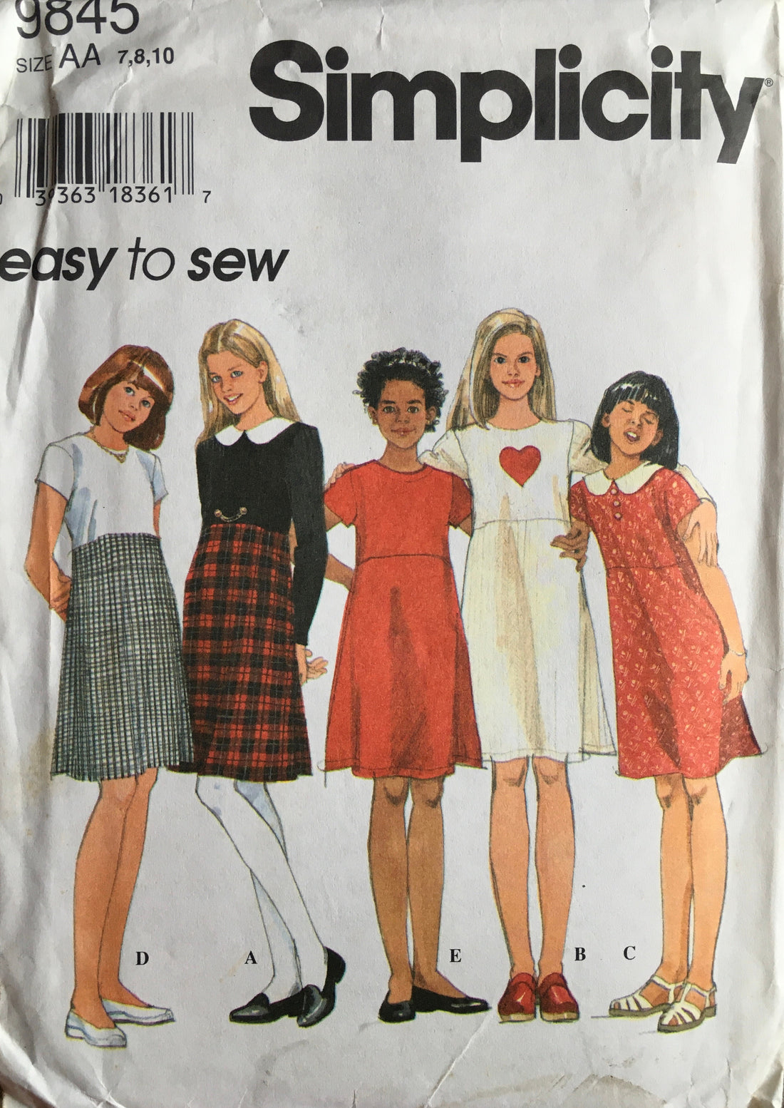 Simplicity 9845 Sewing Pattern (Vintage) UNCUT