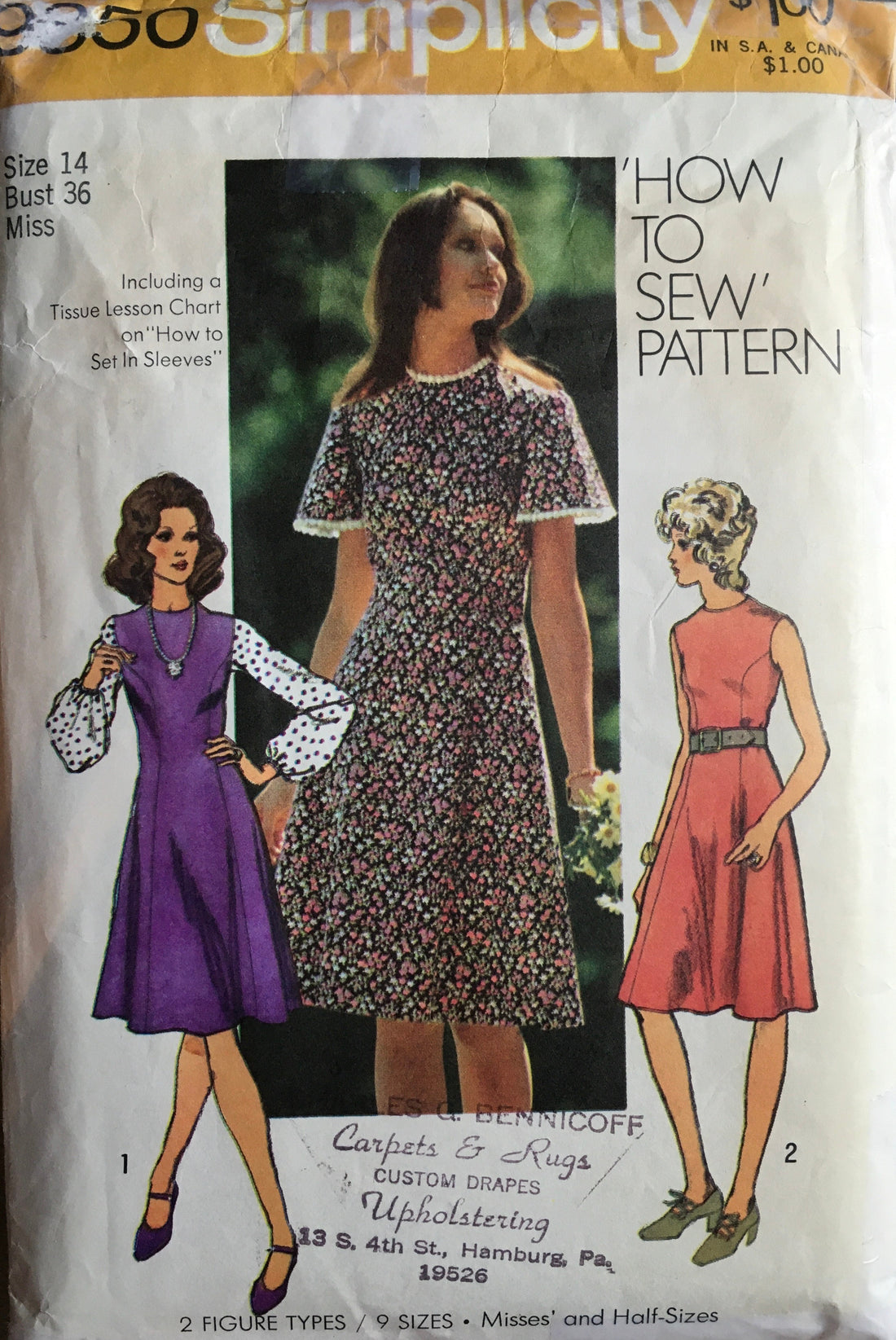 Simplicity 9850 Sewing Pattern (Vintage) CUT